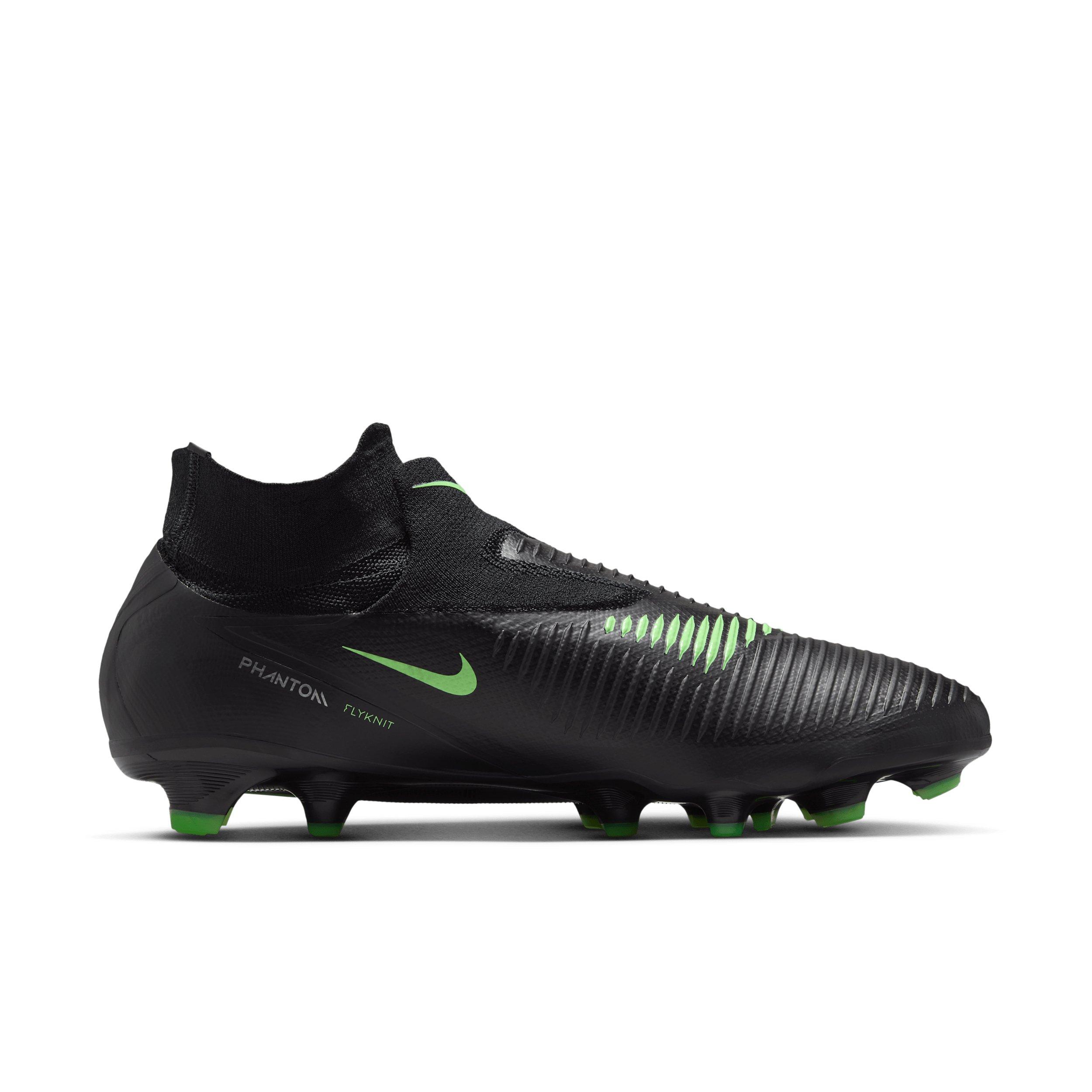 Nike Phantom 6 High Pro FG "Black/Black/Illusion Green" Men's Soccer Cleat - BLACK/BLACK/GREEN